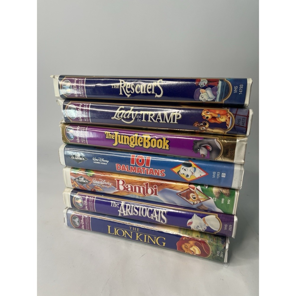 Disney Classic Movie VHS Tape Lot Of 10 Mixed Lion King 101 Dalmatians Bambi